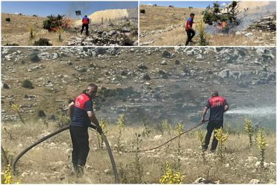 Adıyaman'da dağlık alanda yangın çıktı