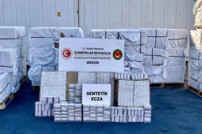 Mersin Limanı'nda 12 milyon 400 bin adet kapsül ilaç ele geçirildi
