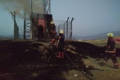 Malatya'da baz istasyonunda yangın